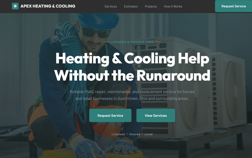 HVAC website preview